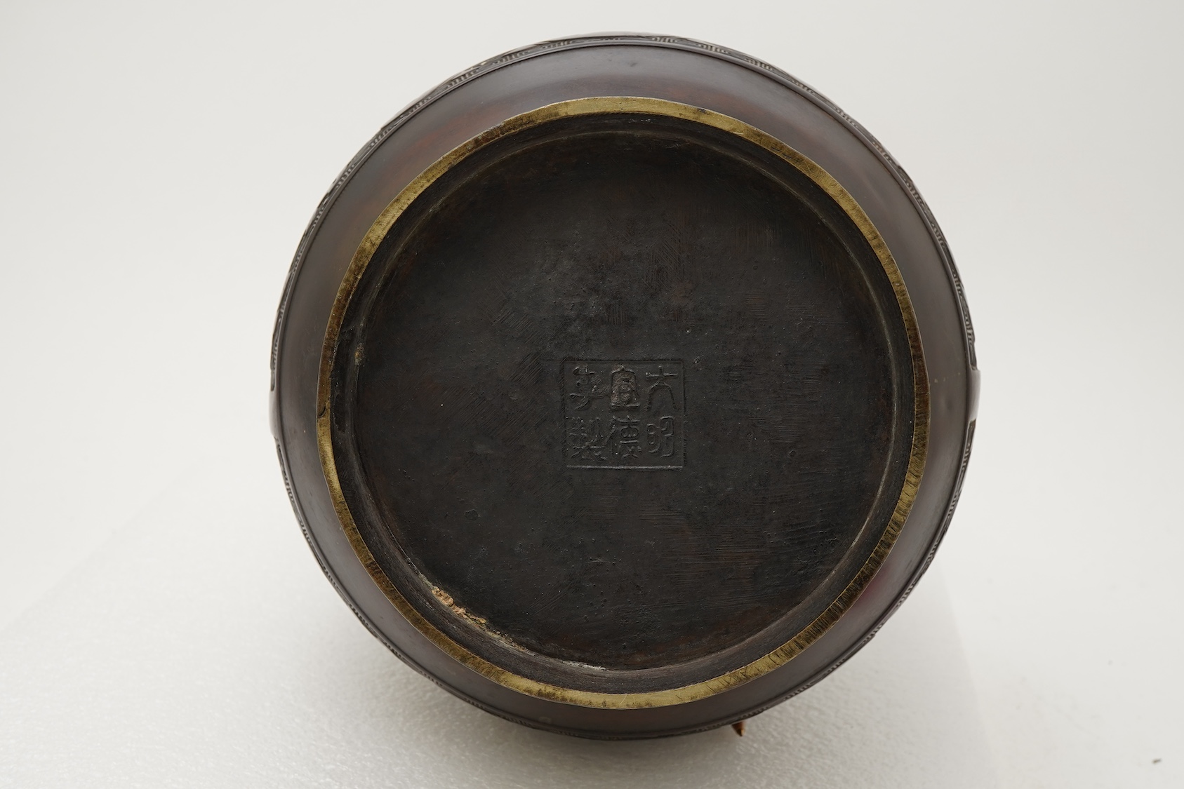 A Chinese archaistic bronze vase, hu, 19th century